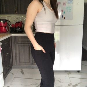 Pocketed Black High Waisted Tights